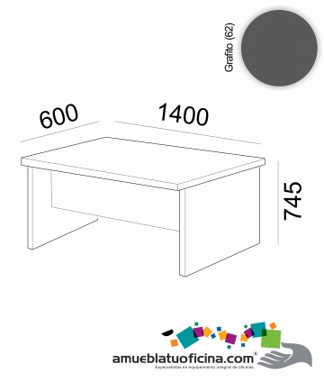 MESA AMBA MELAMINA 600X1400 COLOR GRAFITO